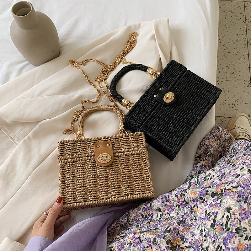 Net Red Straw Bag