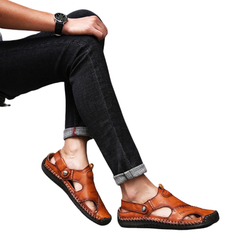 Men's Closed Toe Sandals Summer Adjustable Slides Slippers Fashion Beach Shoes