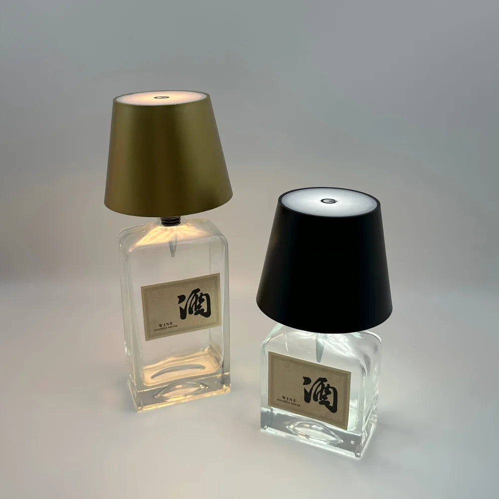 Lampe tactile VinoGlow : lampe de table LED sans fil pour bouteille de vin (rechargeable par USB)