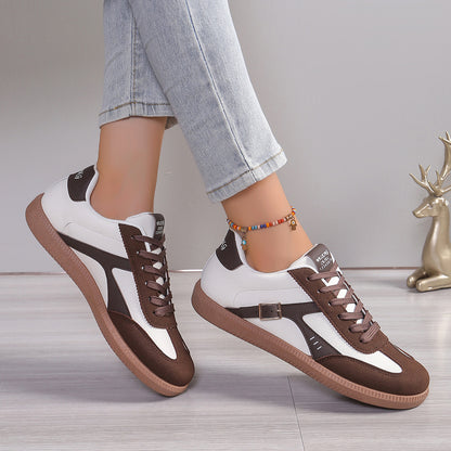 Zapatos de mujer de talla grande, zapatos de entrenamiento alemanes, punta redonda clásica