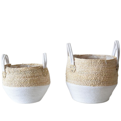 Fashion Straw Flowerpot Basket Dirty Clothes Hamper