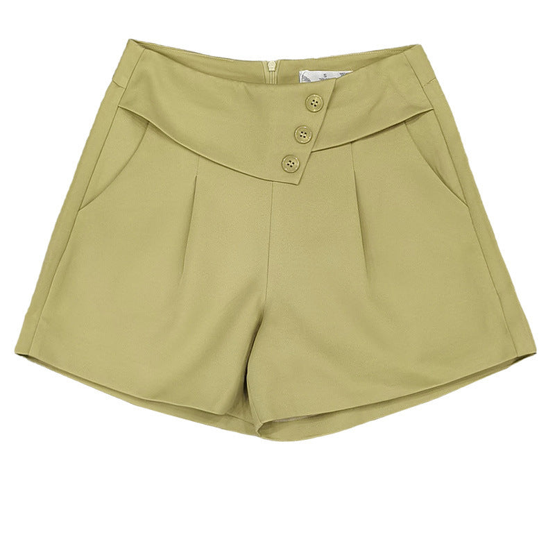 Pantalones cortos de cintura alta tipo A para mujer, traje con pantalones casuales y pantalones de pierna ancha