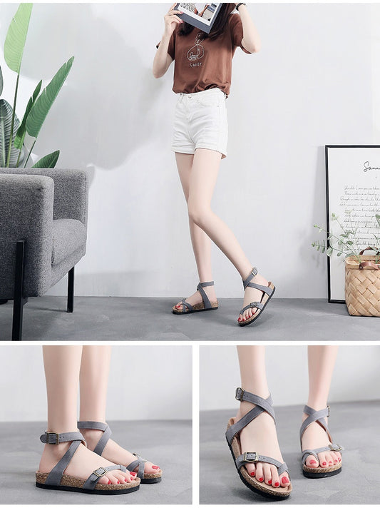 RomaFlex – Premium Leather Roman Sandals with Adjustable Buckle
