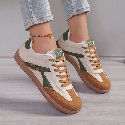 Zapatos de mujer de talla grande, zapatos de entrenamiento alemanes, punta redonda clásica