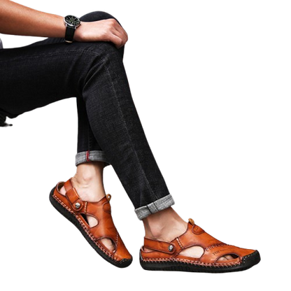 Men's Closed Toe Sandals Summer Adjustable Slides Slippers Fashion Beach Shoes