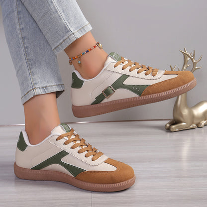 Zapatos de mujer de talla grande, zapatos de entrenamiento alemanes, punta redonda clásica