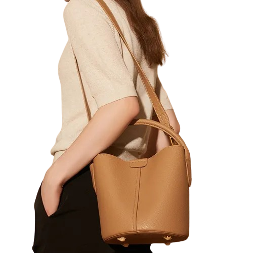 LuxBelt — Natural Elegance Leather Bucket Bag
