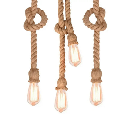 RustiGlow : Suspension vintage en corde de chanvre – Suspension style loft E27