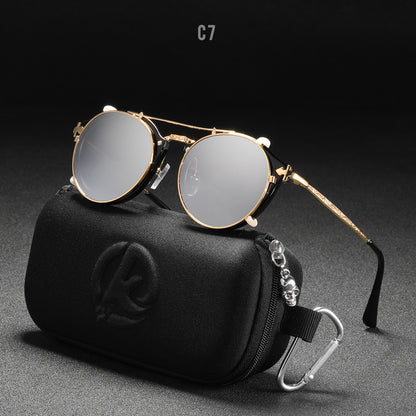 Metal Round Ladies Outdoor Sunglasses Set Mirror