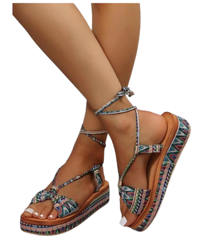 Ankle Strap Platform Ethnic Sandals Bohemian
