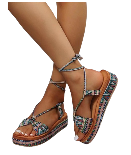 Ankle Strap Platform Ethnic Sandals Bohemian